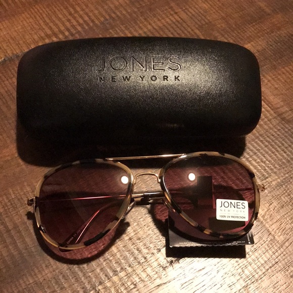 🦉FINAL PRICE🦉 NWT~ JONES NEW YORK TORTOISE AVIATOR SUNGLASSES - Picture 4 of 9